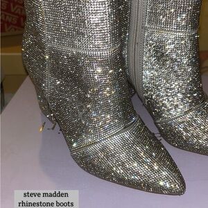 steve madden rhinestone boots 🤍
